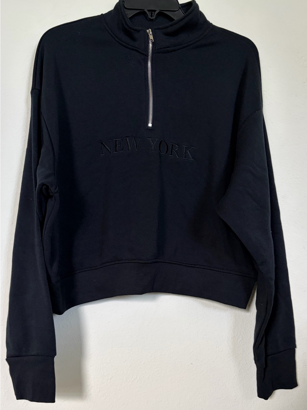Rue21 Black Half-Zip 'New York' Pullover Sweater
